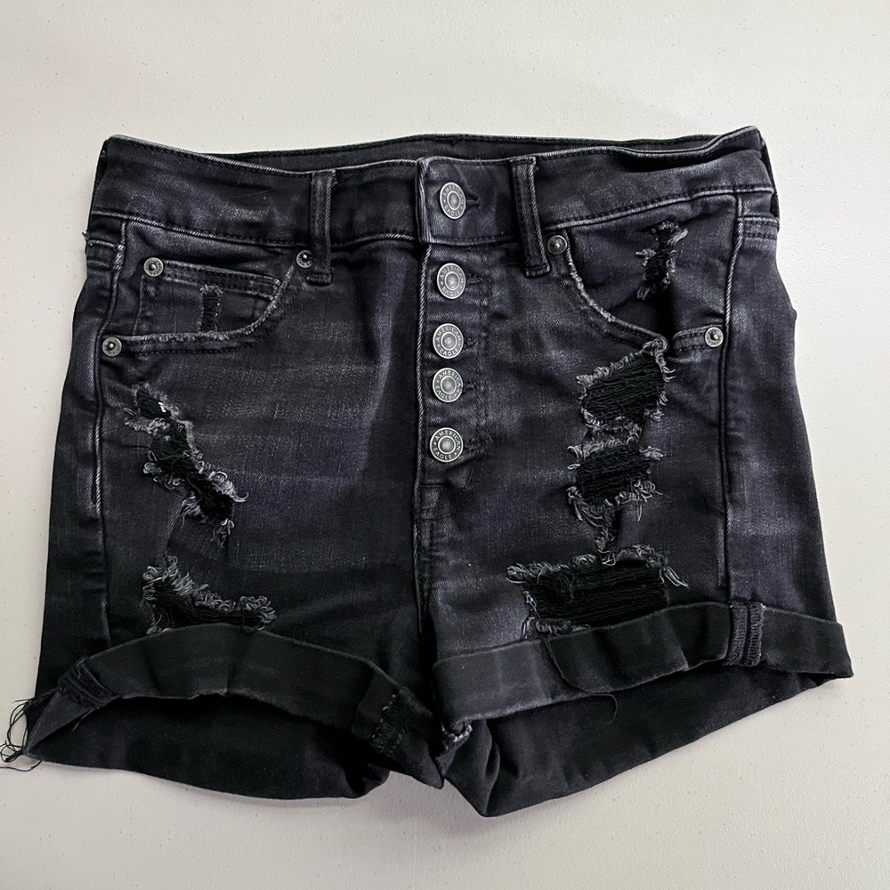 American Eagle Outfitters women’s Distressed Black Denim Shorts